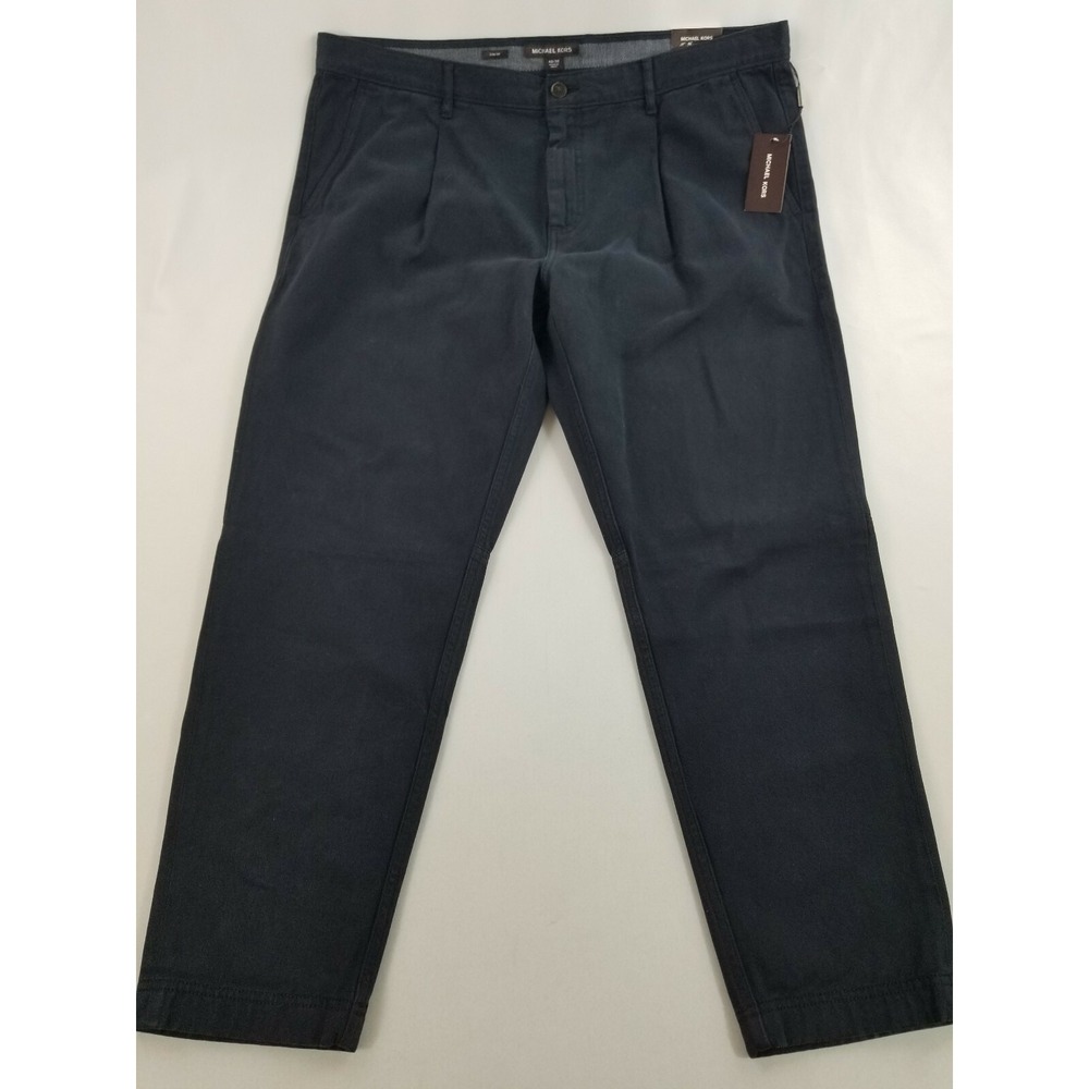Michael Kors Mens Slim Fit Chino Pants Midnight Navy Blue W40 L30 CR93CUT7CS